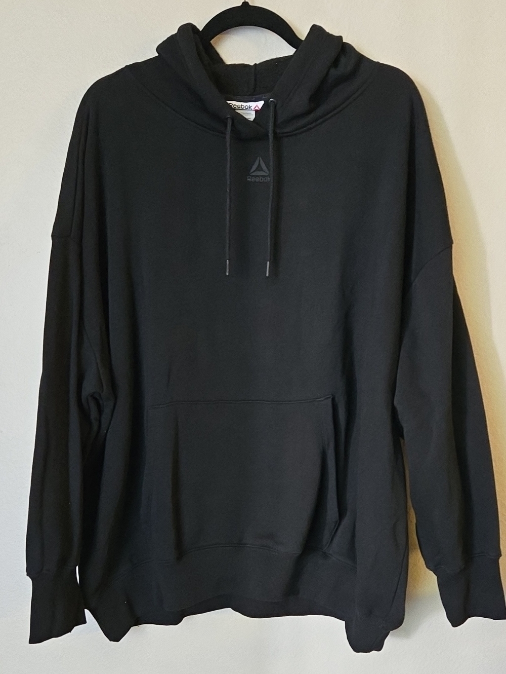 Reebok Men's XXL Black Pullover Hoodie Sweatshirt Oversized Logo, Unisex